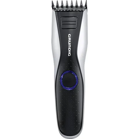Grundig MC6840 - Tagliacapelli e barba, a batteria, LED, colore: nero, argento, lunghezza
