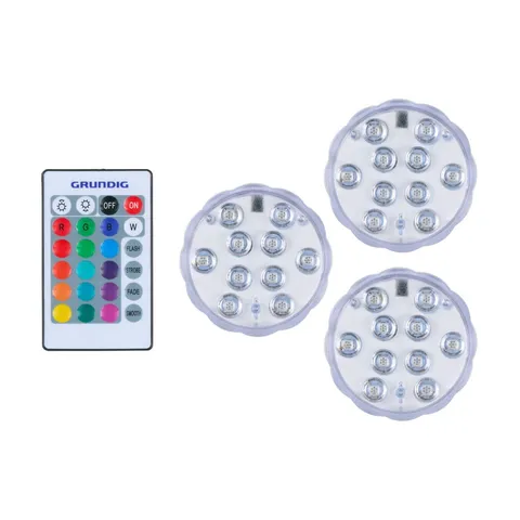 Grundig Faretto senza fili, set di 3 pezzi, faretto a LED con telecomando, illuminazione