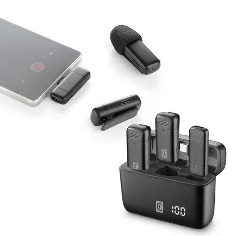 Cellularline Talk Pro Microfono Wireless USB-C per Videochiamate, Vlog e Contenuti