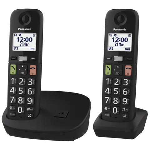 Panasonic KX-TGU112EXB - Telefono digitale wireless con segreteria telefonica, unità base